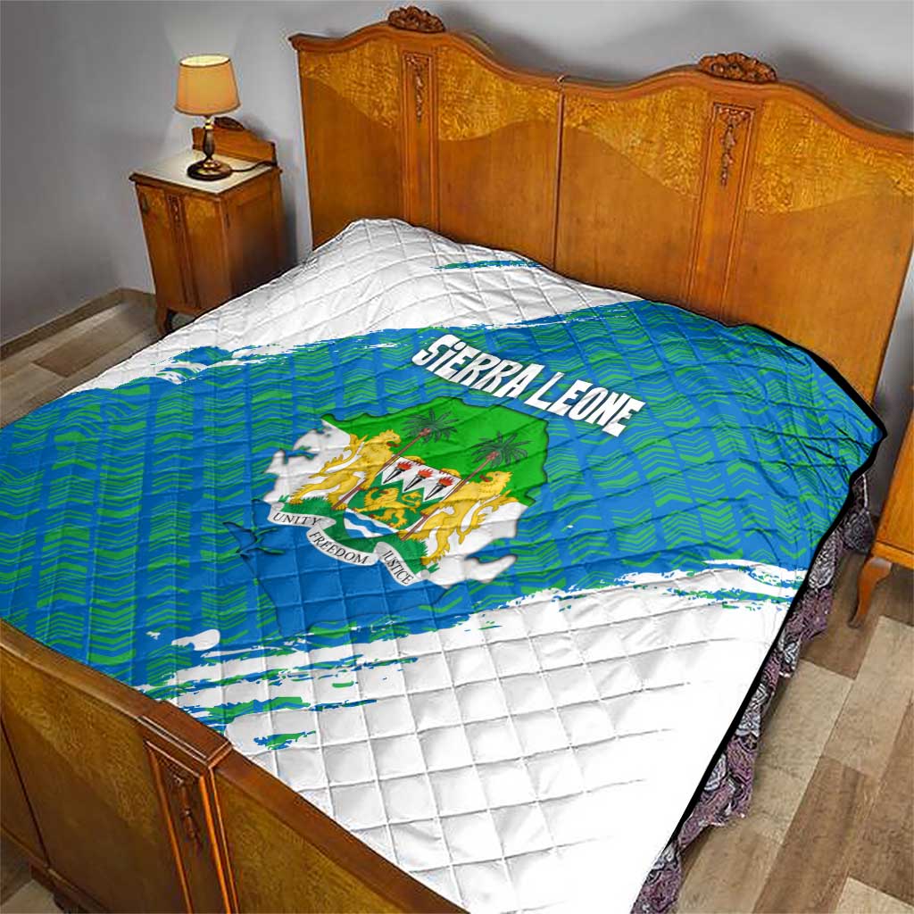 Sierra Leone Crest Quilt with National Coat of Arms and Flag Colors