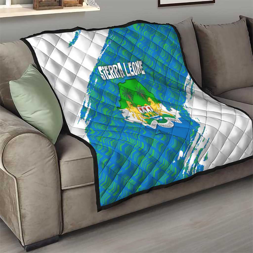 Sierra Leone Crest Quilt with National Coat of Arms and Flag Colors