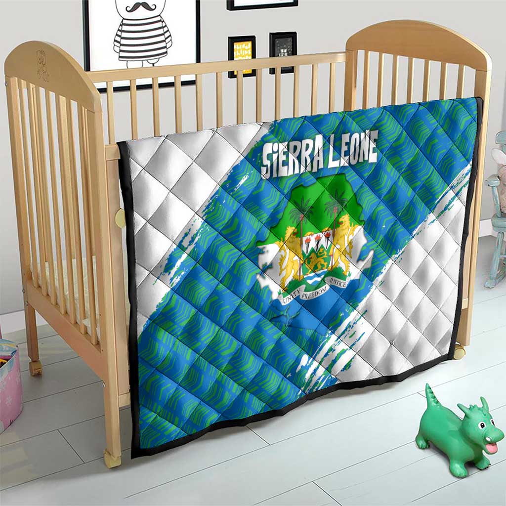Sierra Leone Crest Quilt with National Coat of Arms and Flag Colors