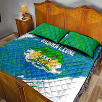 Sierra Leone Crest Quilt Bed Set with National Coat of Arms and Flag Colors