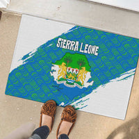 Sierra Leone Crest Rubber Doormat with National Coat of Arms and Flag Colors