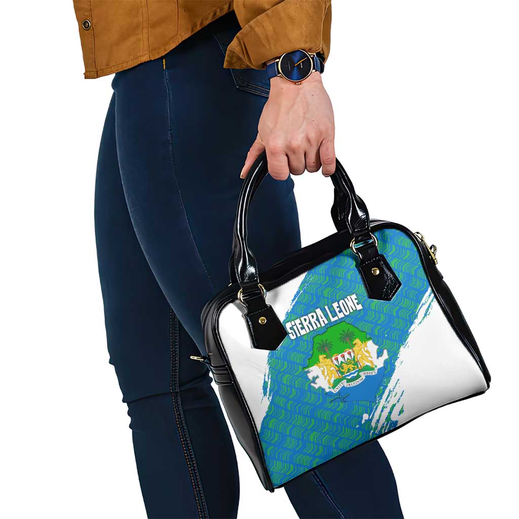 Sierra Leone Crest Shoulder Handbag with National Coat of Arms and Flag Colors