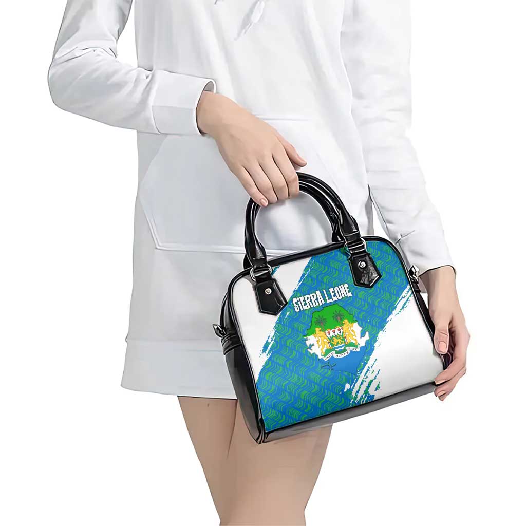 Sierra Leone Crest Shoulder Handbag with National Coat of Arms and Flag Colors