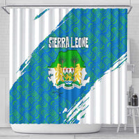 Sierra Leone Crest Shower Curtain with National Coat of Arms and Flag Colors