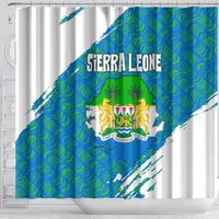 Sierra Leone Crest Shower Curtain with National Coat of Arms and Flag Colors