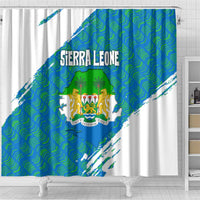Sierra Leone Crest Shower Curtain with National Coat of Arms and Flag Colors