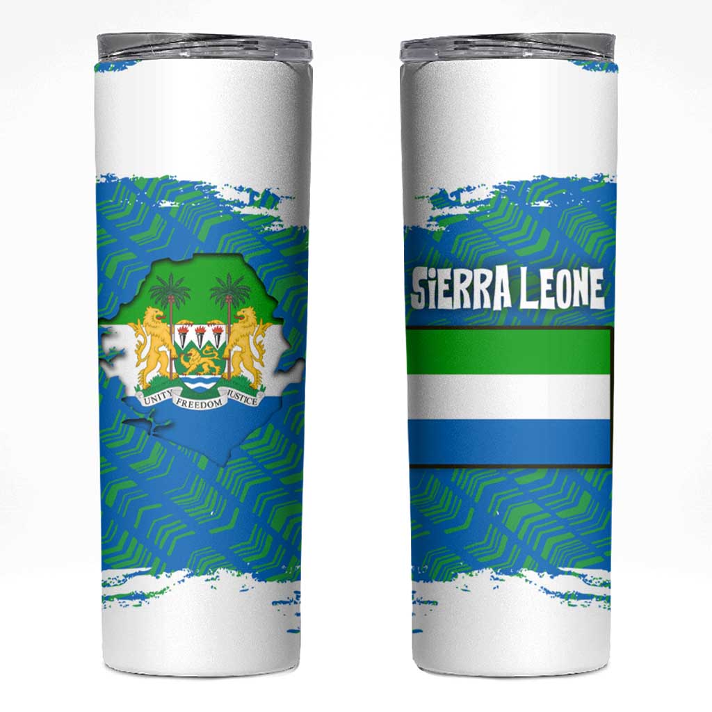 Sierra Leone Crest Skinny Tumbler with National Coat of Arms and Flag Colors