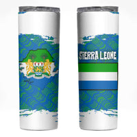 Sierra Leone Crest Skinny Tumbler with National Coat of Arms and Flag Colors