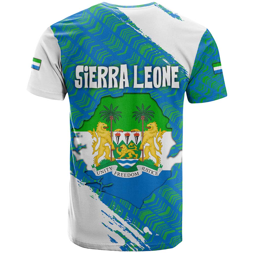 Sierra Leone Crest T Shirt with National Coat of Arms and Flag Colors