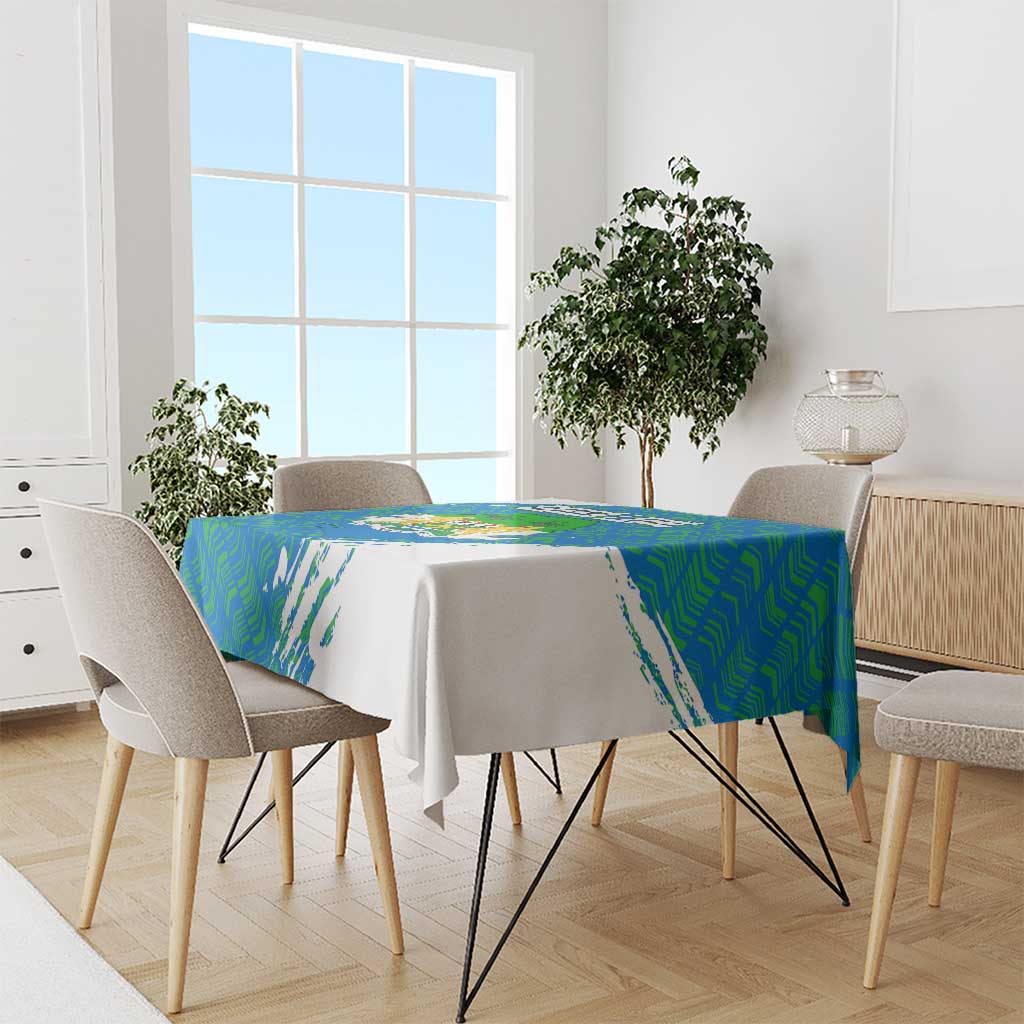 Sierra Leone Crest Tablecloth with National Coat of Arms and Flag Colors