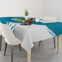 Sierra Leone Crest Tablecloth with National Coat of Arms and Flag Colors