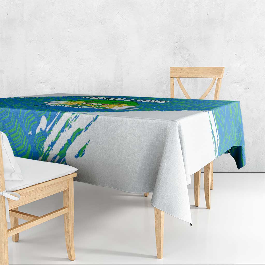 Sierra Leone Crest Tablecloth with National Coat of Arms and Flag Colors
