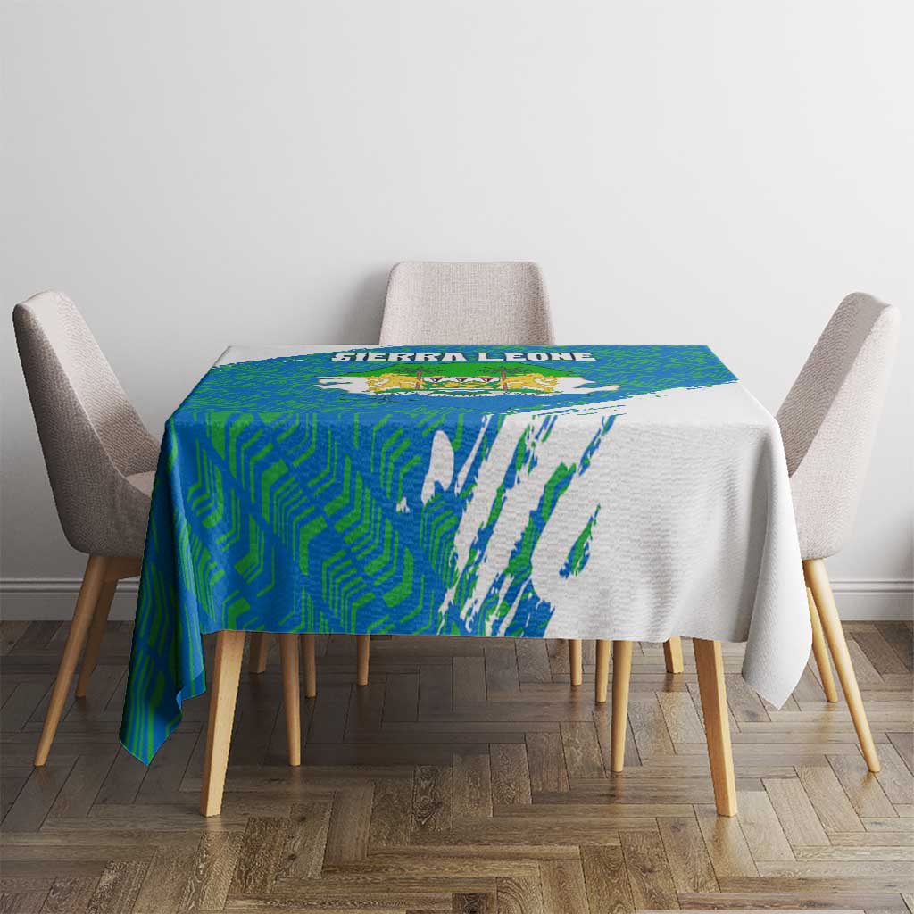 Sierra Leone Crest Tablecloth with National Coat of Arms and Flag Colors