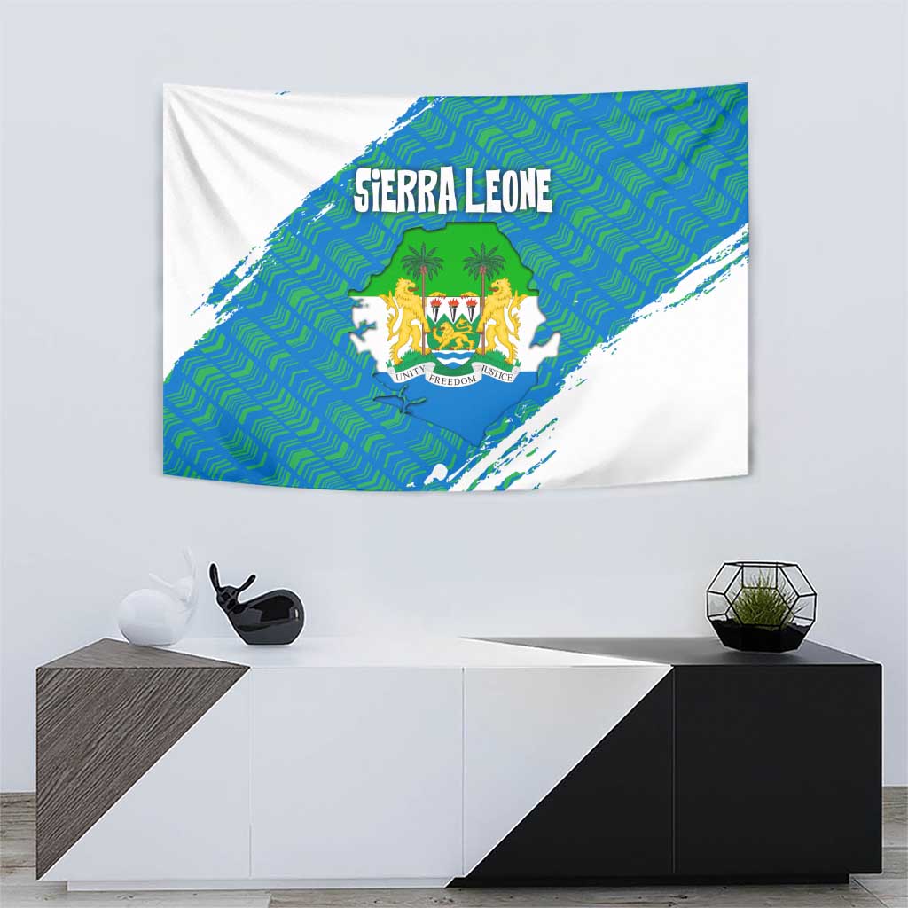 Sierra Leone Crest Tapestry with National Coat of Arms and Flag Colors