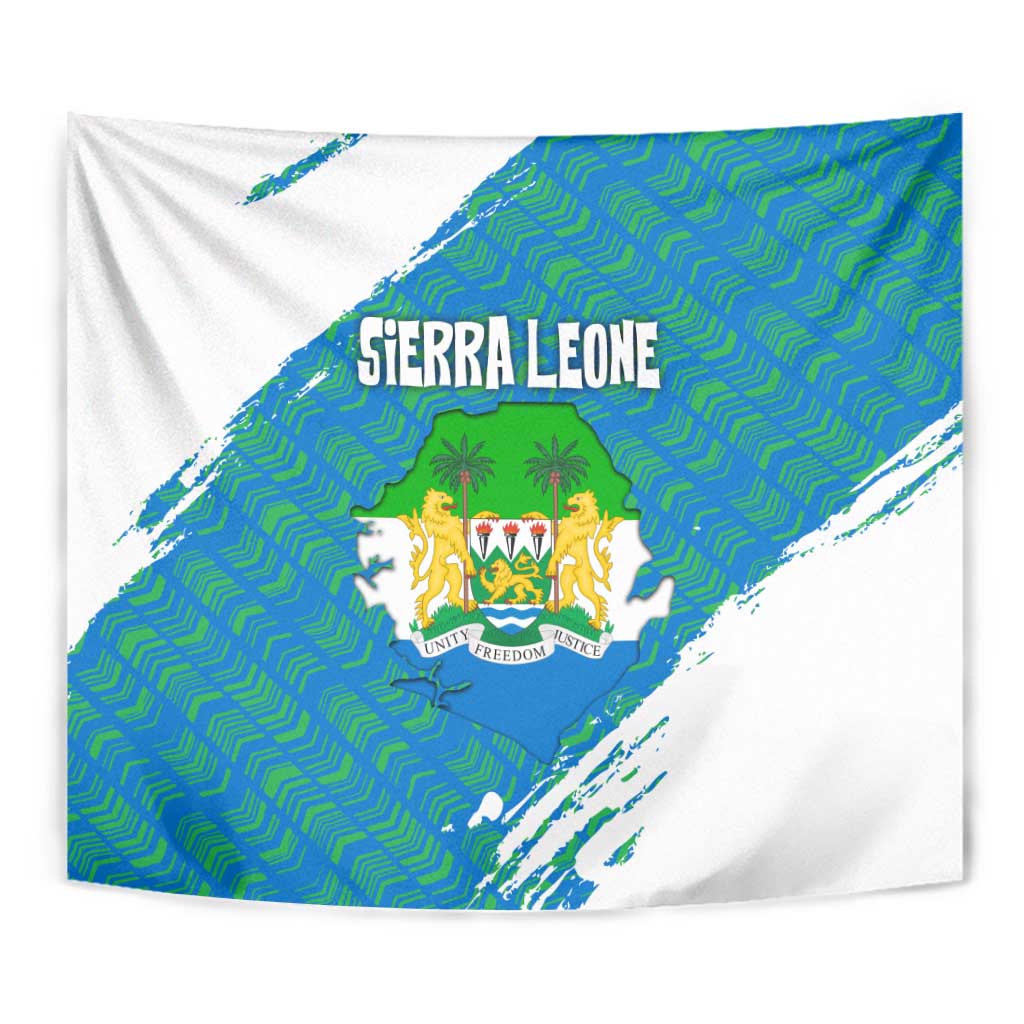 Sierra Leone Crest Tapestry with National Coat of Arms and Flag Colors