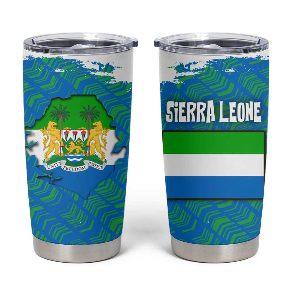 Sierra Leone Crest Tumbler Cup with National Coat of Arms and Flag Colors