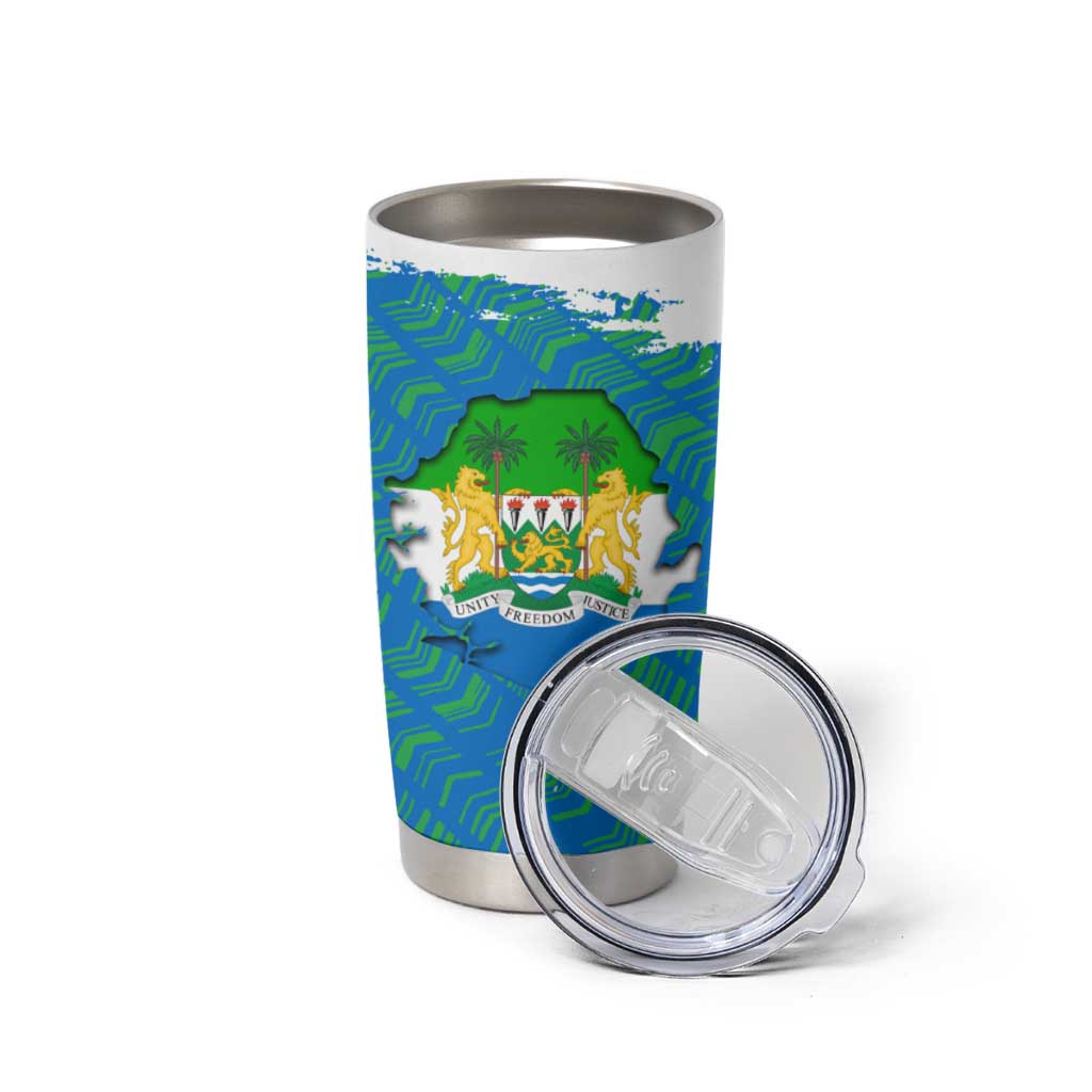Sierra Leone Crest Tumbler Cup with National Coat of Arms and Flag Colors