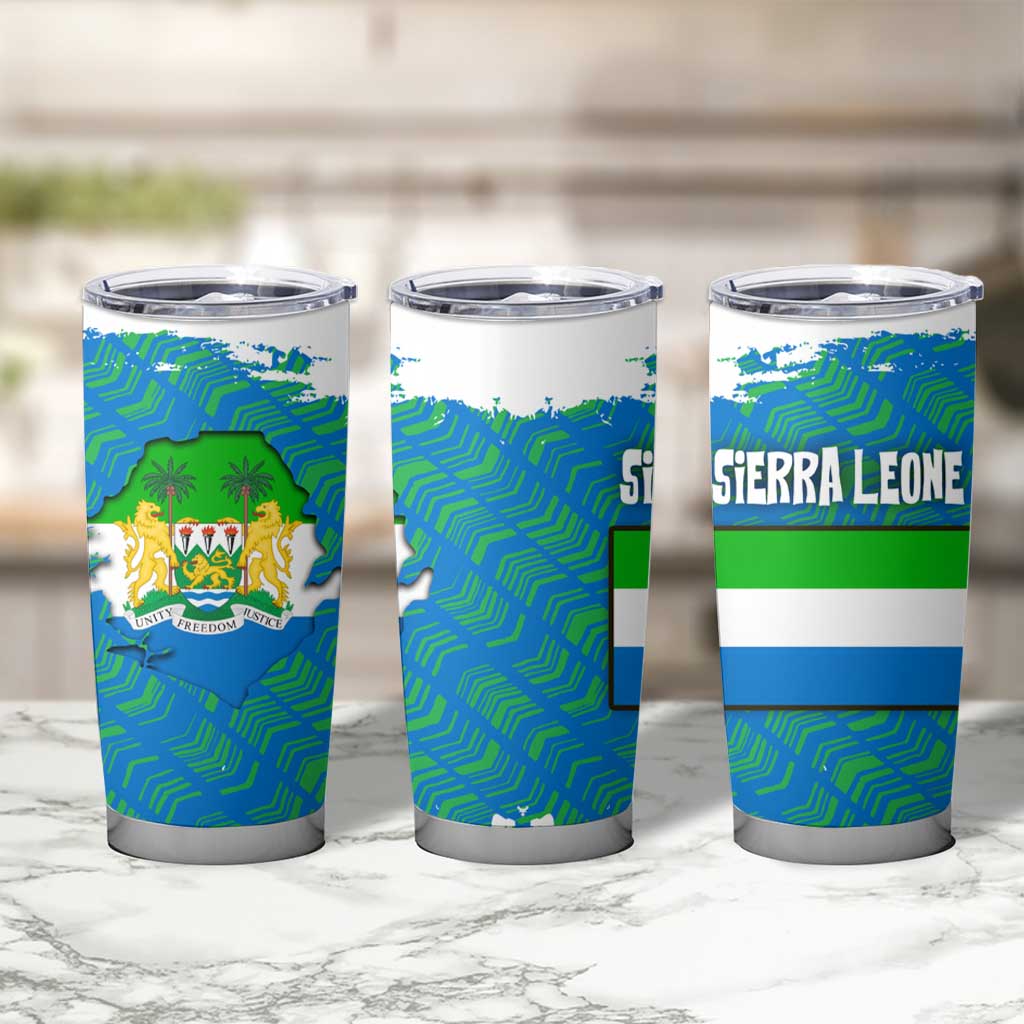 Sierra Leone Crest Tumbler Cup with National Coat of Arms and Flag Colors