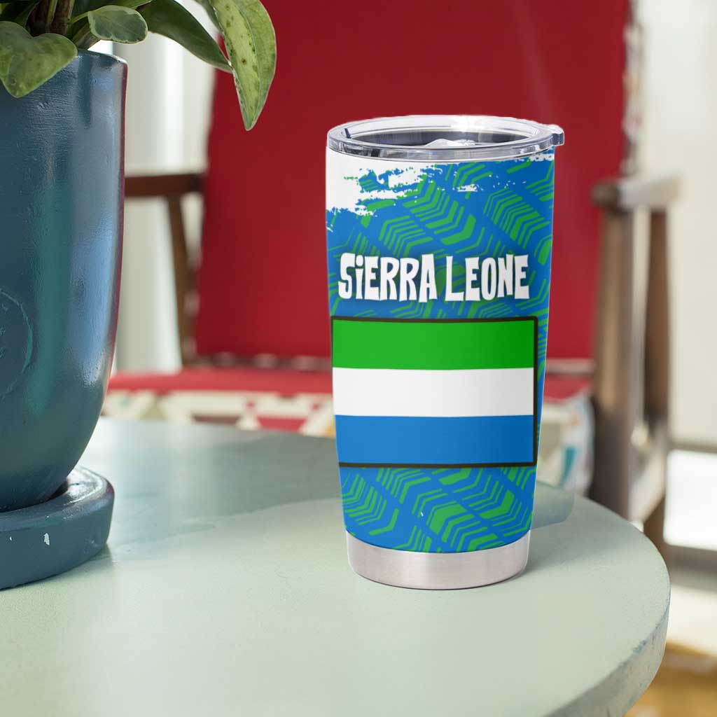 Sierra Leone Crest Tumbler Cup with National Coat of Arms and Flag Colors