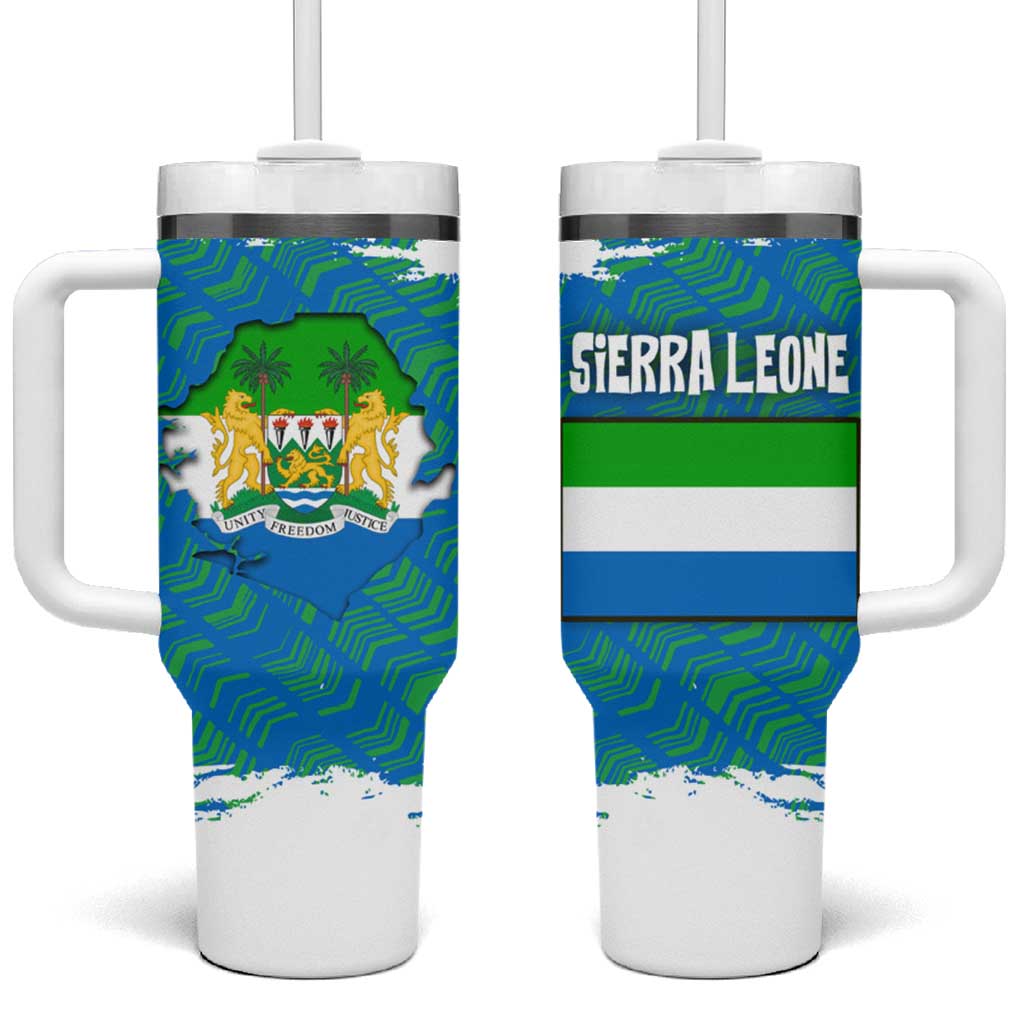 Sierra Leone Crest Tumbler With Handle with National Coat of Arms and Flag Colors
