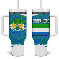 Sierra Leone Crest Tumbler With Handle with National Coat of Arms and Flag Colors