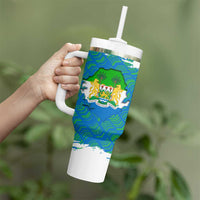 Sierra Leone Crest Tumbler With Handle with National Coat of Arms and Flag Colors