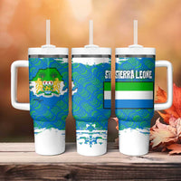 Sierra Leone Crest Tumbler With Handle with National Coat of Arms and Flag Colors