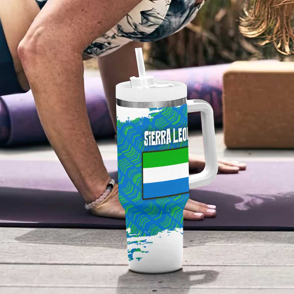 Sierra Leone Crest Tumbler With Handle with National Coat of Arms and Flag Colors