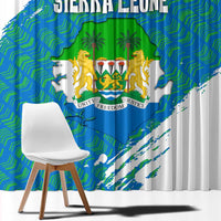 Sierra Leone Crest Window Curtain with National Coat of Arms and Flag Colors