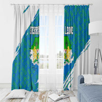 Sierra Leone Crest Window Curtain with National Coat of Arms and Flag Colors
