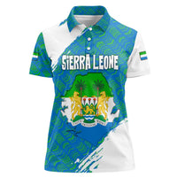 Sierra Leone Crest Women Polo Shirt with National Coat of Arms and Flag Colors