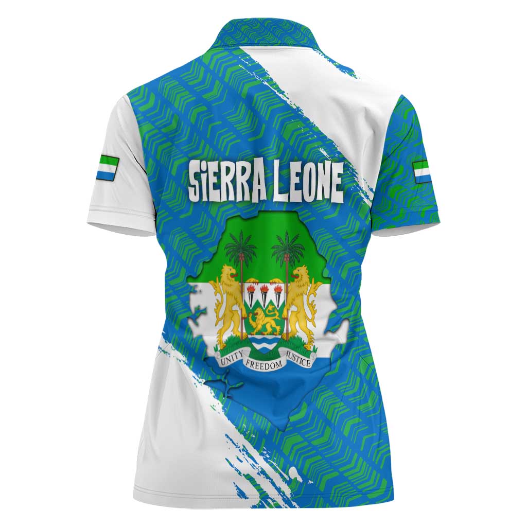 Sierra Leone Crest Women Polo Shirt with National Coat of Arms and Flag Colors