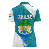 Sierra Leone Crest Women Polo Shirt with National Coat of Arms and Flag Colors