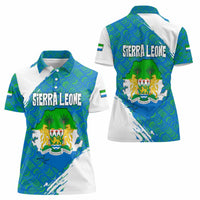 Sierra Leone Crest Women Polo Shirt with National Coat of Arms and Flag Colors