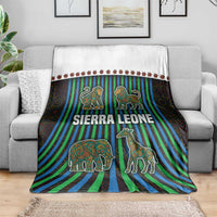 Sierra Leone Blanket with Tribal Animal Pattern Featuring Lion Elephant Giraffe and Monkey