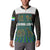 Sierra Leone Button Sweatshirt with Tribal Animal Pattern Featuring Lion Elephant Giraffe and Monkey