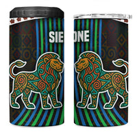 Sierra Leone 4 in 1 Can Cooler Tumbler with Tribal Animal Pattern Featuring Lion Elephant Giraffe and Monkey