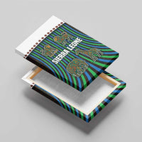 Sierra Leone Canvas Wall Art with Tribal Animal Pattern Featuring Lion Elephant Giraffe and Monkey