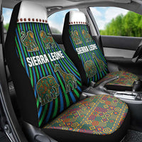 Sierra Leone Car Seat Cover with Tribal Animal Pattern Featuring Lion Elephant Giraffe and Monkey