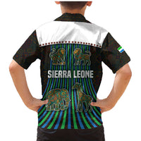 Sierra Leone Family Matching Mermaid Dress and Hawaiian Shirt with Tribal Animal Pattern Featuring Lion Elephant Giraffe and Monkey