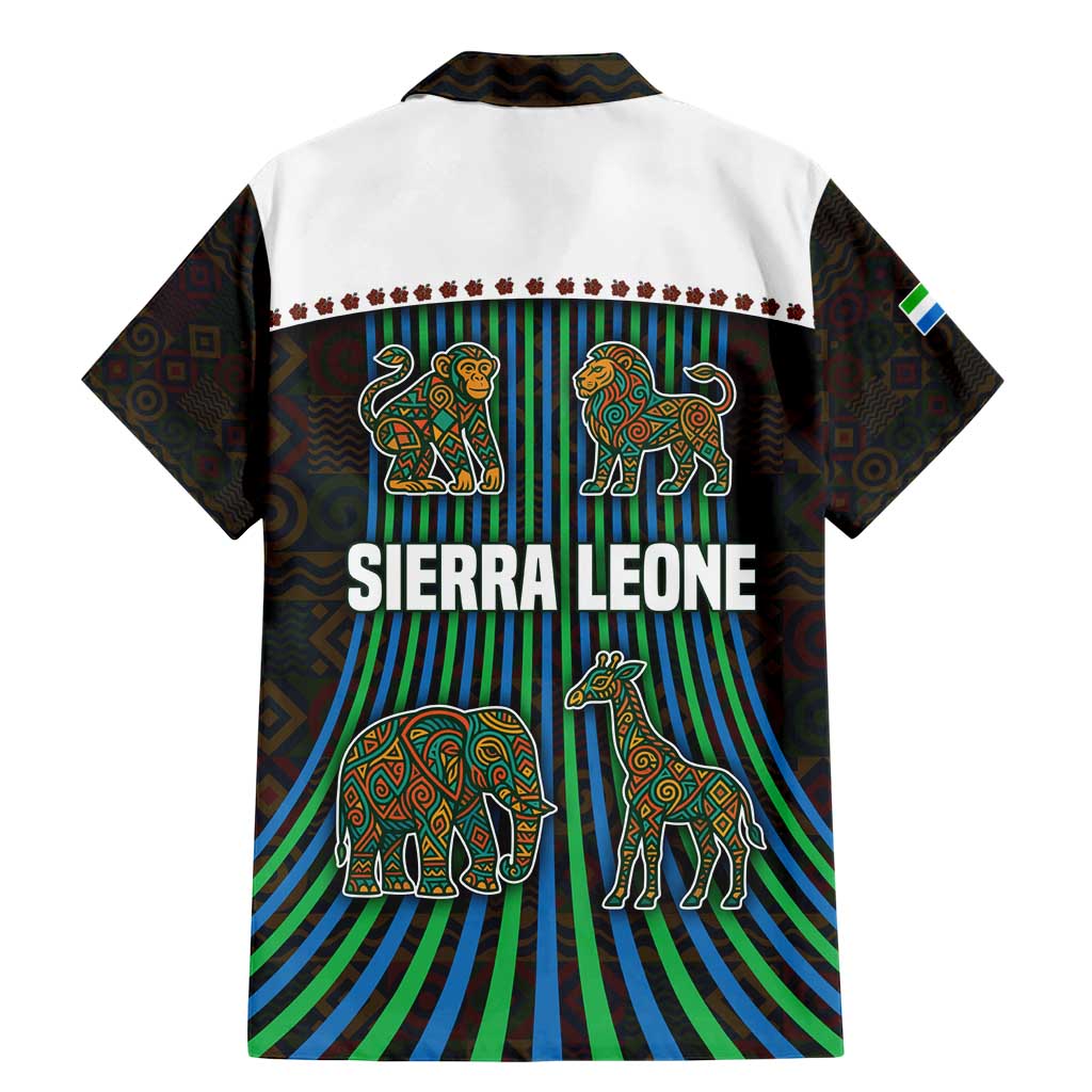 Sierra Leone Family Matching Mermaid Dress and Hawaiian Shirt with Tribal Animal Pattern Featuring Lion Elephant Giraffe and Monkey