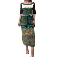 Sierra Leone Family Matching Puletasi and Hawaiian Shirt with Tribal Animal Pattern Featuring Lion Elephant Giraffe and Monkey