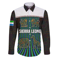 Sierra Leone Family Matching Short Sleeve Bodycon Dress and Hawaiian Shirt with Tribal Animal Pattern Featuring Lion Elephant Giraffe and Monkey