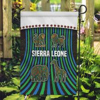 Sierra Leone Garden Flag with Tribal Animal Pattern Featuring Lion Elephant Giraffe and Monkey