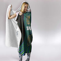 Sierra Leone Hooded Blanket with Tribal Animal Pattern Featuring Lion Elephant Giraffe and Monkey