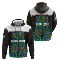 Sierra Leone Hoodie with Tribal Animal Pattern Featuring Lion Elephant Giraffe and Monkey