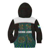 Sierra Leone Kid Hoodie with Tribal Animal Pattern Featuring Lion Elephant Giraffe and Monkey