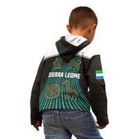Sierra Leone Kid Hoodie with Tribal Animal Pattern Featuring Lion Elephant Giraffe and Monkey