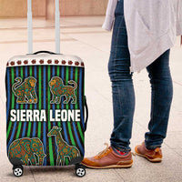 Sierra Leone Luggage Cover with Tribal Animal Pattern Featuring Lion Elephant Giraffe and Monkey