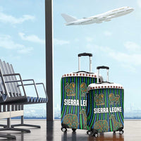 Sierra Leone Luggage Cover with Tribal Animal Pattern Featuring Lion Elephant Giraffe and Monkey